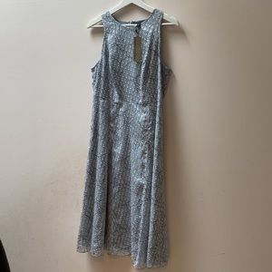 BNWT Grey with Black Floral Motif Calf length dress
